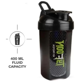 Fitgo Plastic Black 400 mL Shaker ( Pack of 1 ) - Black