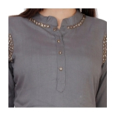 JC4U - Grey Rayon Womens Straight Kurti ( Pack of 1 ) - None