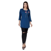 HIGHLIGHT FASHION EXPORT - Blue Rayon Womens Straight Kurti ( Pack of 1 ) - XXL