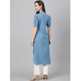 Janasya - Light Blue Denim Womens Straight Kurti ( Pack of 1 ) - None