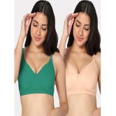 IN CARE LINGERIE - Multicolor Cotton Non Padded Women's T-Shirt Bra ( Pack of 2 ) - None