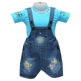 Balloons Blue Denim Rompers - 0-6 Months