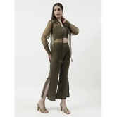 Zima Leto Womens Crop Top With Sheer Stylish Coverup And Matching Pant Set - None