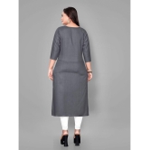 RIAANA - Grey Rayon Women's Straight Kurti ( Pack of 1 ) - None