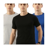 Bene Kleed Cotton Regular Fit Solid Half Sleeves Mens T-Shirt - Multicolor ( Pack of 3 ) - None