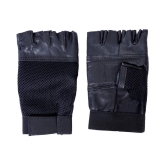 Body Maxx Leather Gym Gloves (Black) - L