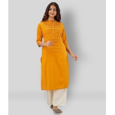 Lee Moda - Yellow Cotton Women's Straight Kurti - None