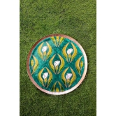 Copper Enamel Wall Plate Gardens of Vishwakarma, Greens-Wildflower-S by Ekibeki