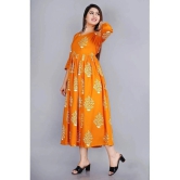 SIPET - Mustard Rayon Womens Anarkali Kurti ( Pack of 1 ) - None