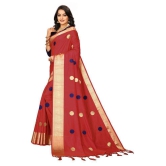 offline selection - Red Silk Blend Saree With Blouse Piece (Pack of 1)