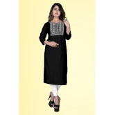 haya fashion - Black Rayon Women's Straight Kurti ( Pack of 1 ) - None