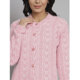 eWools.in Woollen Round Neck Women's Buttoned Cardigans - Pink ( ) - None