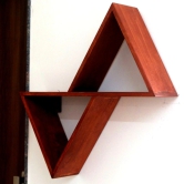 Barish - Wall Shelf 2 Triangular | Wooden Wall Mount Shelves for Home Decor | Home Decor Piece | Handcrafted with Rubberwood | 18.5 x 18.5 x 5 (H x W x D)