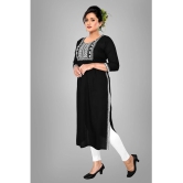 HAYA - Black Rayon Womens Straight Kurti ( Pack of 1 ) - None