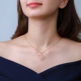 The Lovestruck Couple Rose Gold Pendant With Link Chain