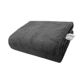 SOFTSPUN - Black Microfibre Solid Bath Towel (Pack of 1) - Black