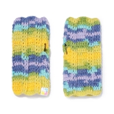 Multi Colored Fingerless Knitted Mittens - 10120