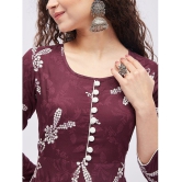 Tissu - Maroon Rayon Women''s Flared Kurti ( Pack of 1 ) - None