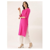 Divena - Pink Cotton Womens Straight Kurti - XL