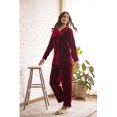 Label Flavia Maroon Solid Pant Top Set - None