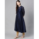 Juniper Chanderi Solid Anarkali Womens Kurti - Indigo ( Pack of 1 ) - None