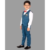 DKGF Fashion - Blue Cotton Blend Boys Shirt & Pants ( Pack of 1 ) - None