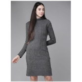 The Dry State Acro Wool Grey Cardigans Dress - Single - S