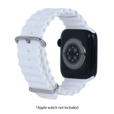 Croma Soft Silicone Ridged Strap for Apple iWatch (38mm / 40mm / 41mm) (Apple Compatible, White)