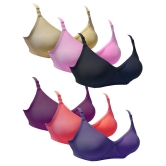 Tkeshto Cotton T-Shirt Bra - Multi Color Pack of 6 - 40