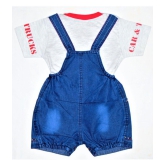 Wise Guys - Red & Blue Cotton Blend Baby Boy,Baby Girl Dungaree Sets ( Pack of 1 ) - None