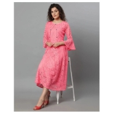 Selvia Net Pink A- line Dress - - L