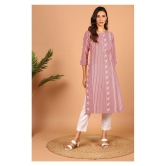 Janasya - Pink Cotton Womens Straight Kurti ( Pack of 1 ) - S