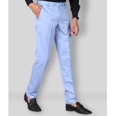 MANCREW - Light Blue Polycotton Slim - Fit Men's Formal Pants ( Pack of 1 ) - None