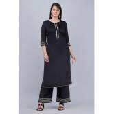 MAUKA - Black Straight Rayon Women's Stitched Salwar Suit ( Pack of 1 ) - None