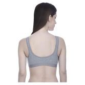 Elina Cotton Sports Bra - Grey - None