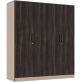 Wood 4 Door Wardrobe  (Finish Color - Frappe & Wyoming Maple with Shelves