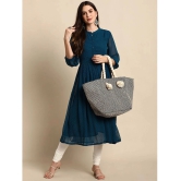 Janasya - Blue Chiffon Womens Flared Kurti ( Pack of 1 ) - None