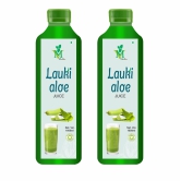 Mint Veda Lauki Aloe Vera Juice | Rejuvenates Skin and Hair | Natural Juice for Skin Care | No Added Sugar, 1 Liter Pack of 2