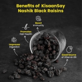 KisaanSay Premium Nashik Seedless Black Raisins 500gm, Solar Dried,No Added Sugar Kali Kishmish, No Sulphur & Preservatives, Raisins Dry Fruit, Kismis, Kishmish