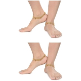 AanyaCentric - Gold Anklets ( Pack of 2 ) - Gold