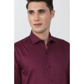 Men Purple Regular Fit Formal Full Sleeves Formal Shirt