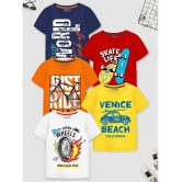 Trampoline Multicolor Cotton Blend Boys T-Shirt ( Pack of 5 ) - None