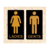 Asmi Collection Self Adhesive Acrylic Ladies & Gents Toilet Bathroom Sticker ( 14 x 8 cms )