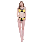 La Intimo Spandex Yellow Beach Dresses - L