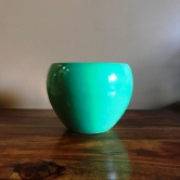 Pastel Apple Ceramic Pot With Tray-Pista Green