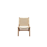 Orchid Homez Hand Woven Lounge Chair Solid Wood Outdoor Chair with Stool (Natural, Pre-Assembled) (Off White)