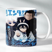 ForVano Anime Printed Mug for Gifting Jujutsu Kaisen Gojo Ceramic Cup with Keychain Combo S1