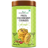 NourishVitals Pista Cranberry Cookies, Heavenly Bites, Source of Protein, Crunchy Delights, Genius Snack, 120g