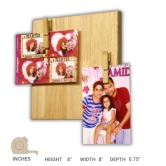 BARISH Home Decors - Photoframe Single Square | Wooden Photoframe Organizer Wall Mount | Holds 2 Photos | Handcrafted with Rubberwood | 20 x 20 x 2cms (H x W x D)