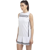 Women Striped Round Neck Poly Cotton White T-Shirt